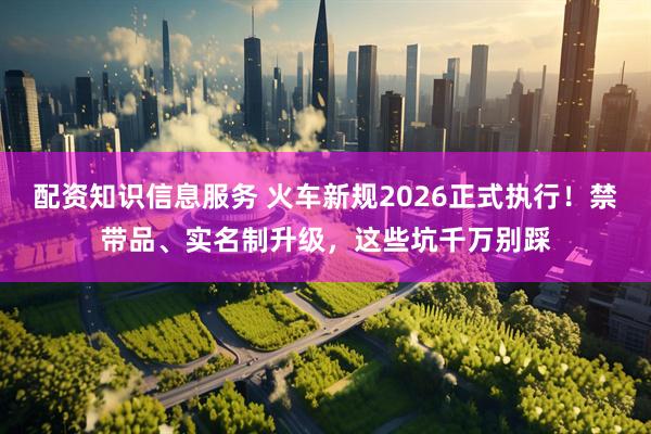 配资知识信息服务 火车新规2026正式执行！禁带品、实名制升级，这些坑千万别踩